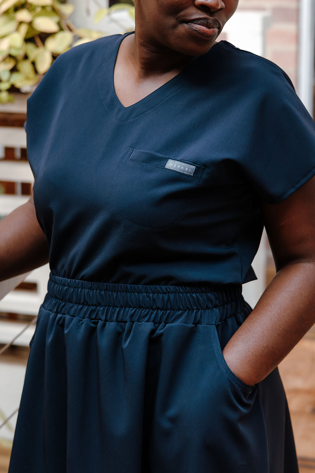 The Thuli Women's Workwear Top - Navy