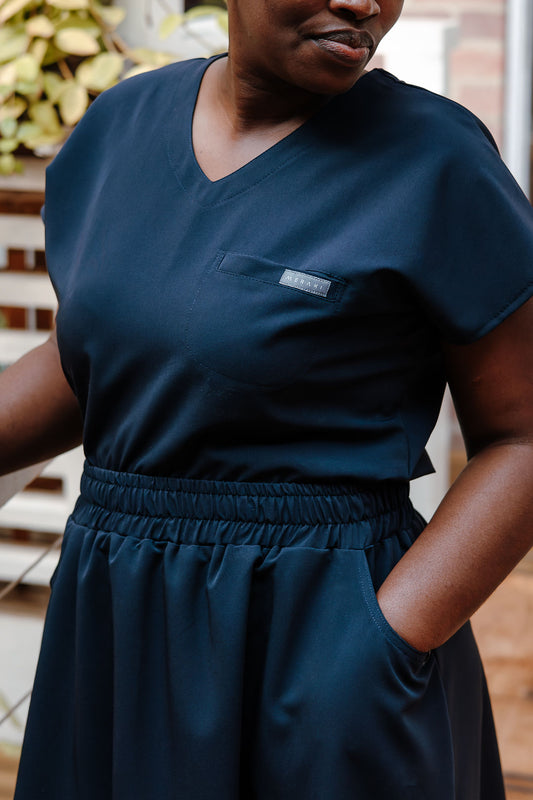 The Thuli Women's Workwear Top - Navy