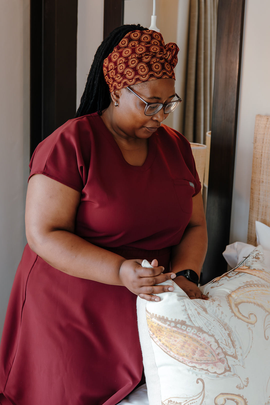 The Thuli Women's Workwear Top - Burgundy