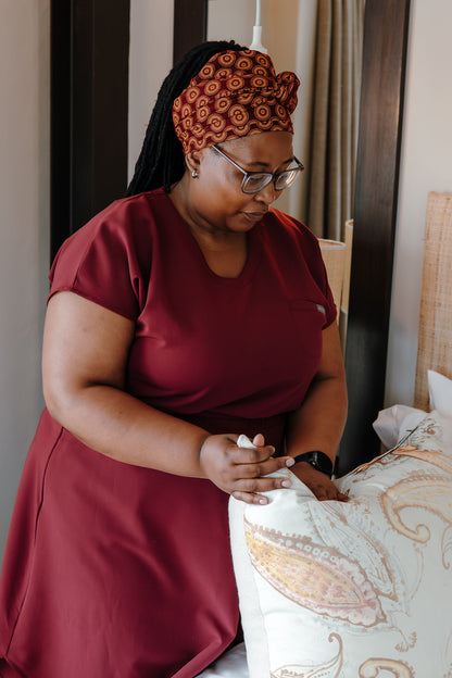 The Thuli Women's Workwear Top - Burgundy