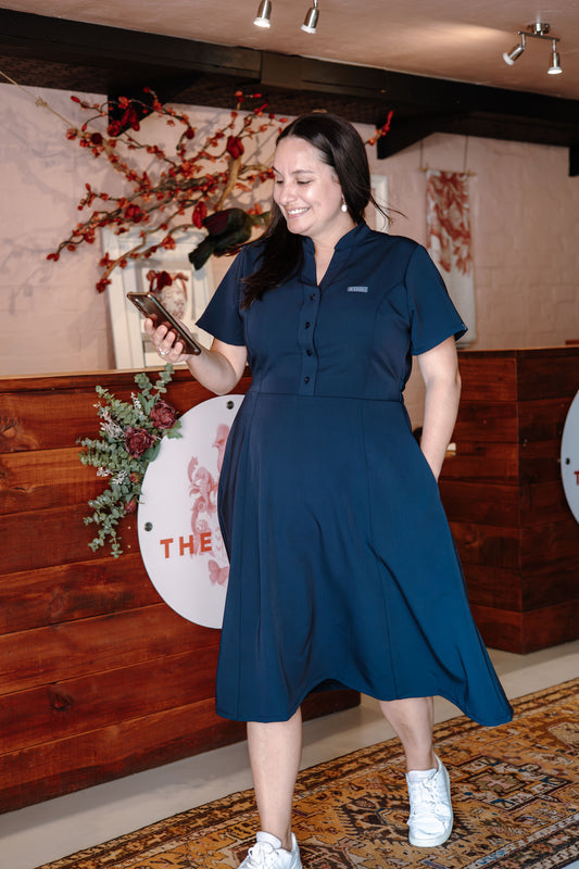 The Graca Women's Workwear Dress - Navy