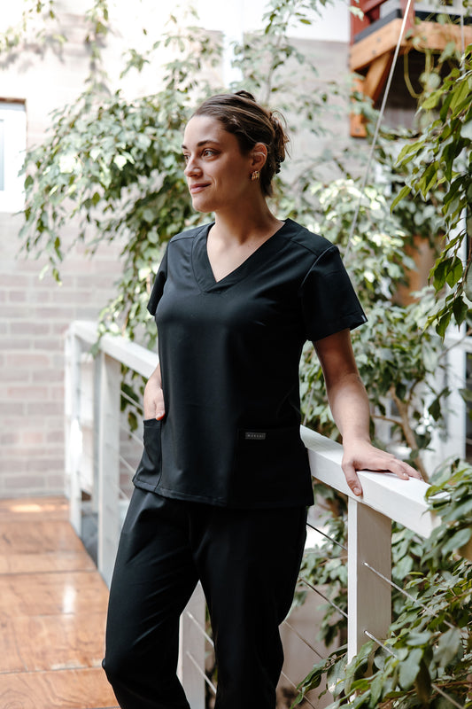 The Marie Women's Workwear Top - Black