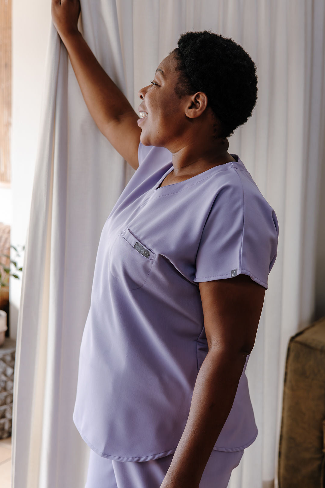 The Thuli Women's Workwear Top - Lilac Infusion