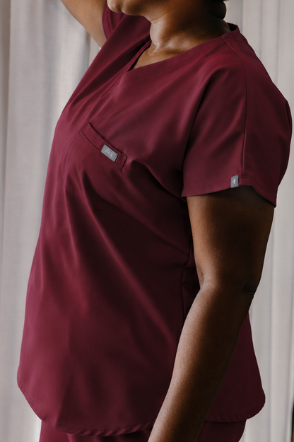 The Thuli Women's Workwear Top - Burgundy